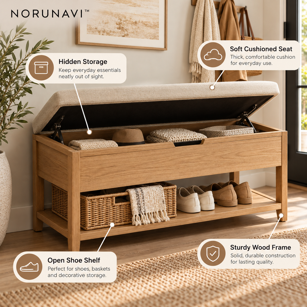 Norunavi™ Haven Entryway Storage Bench