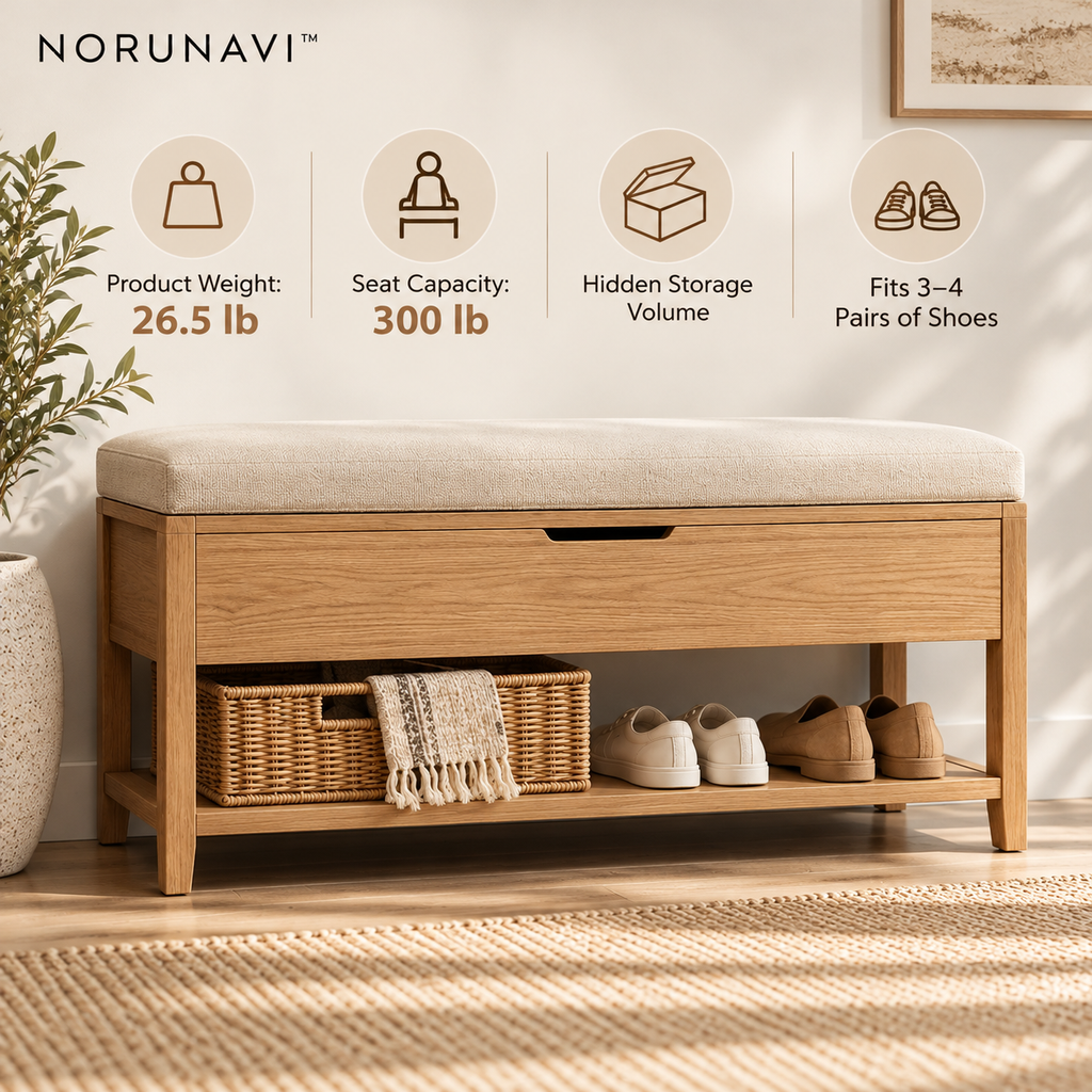 Norunavi™ Haven Entryway Storage Bench