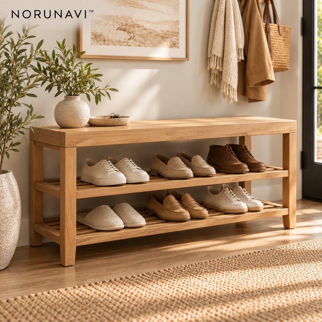 Norunavi™ Arlo Wooden Shoe Bench