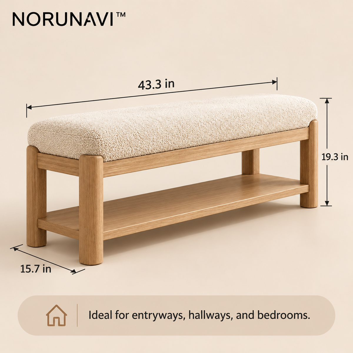 Norunavi™ Luma Upholstered Entryway Bench