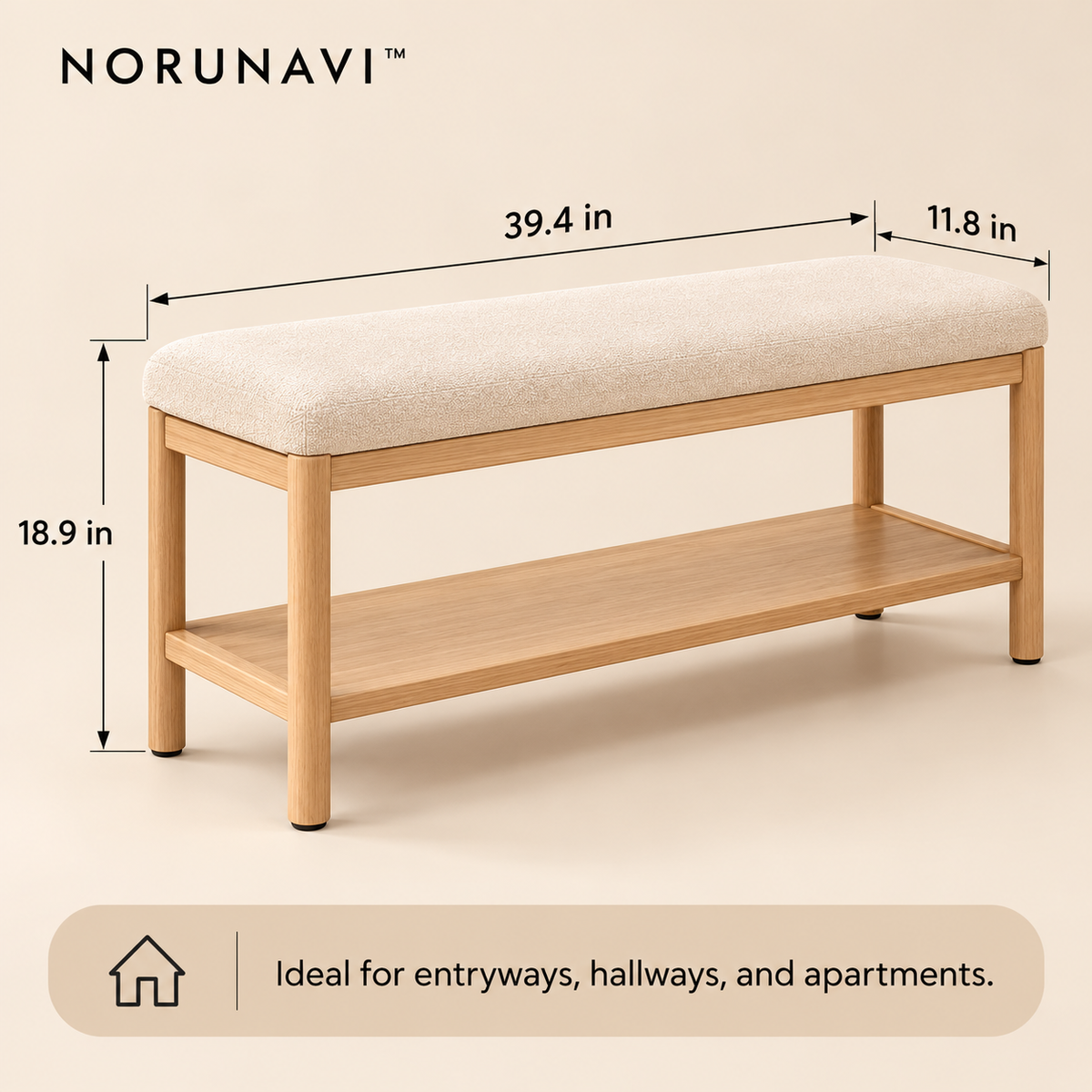 Norunavi™ Nori Slim Entryway Bench