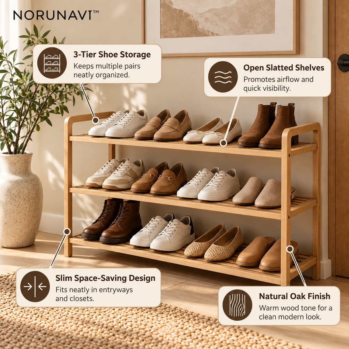 Norunavi™ Forma 3-Tier Shoe Rack