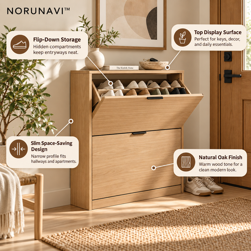 Norunavi™ Axis Flip Door Shoe Cabinet