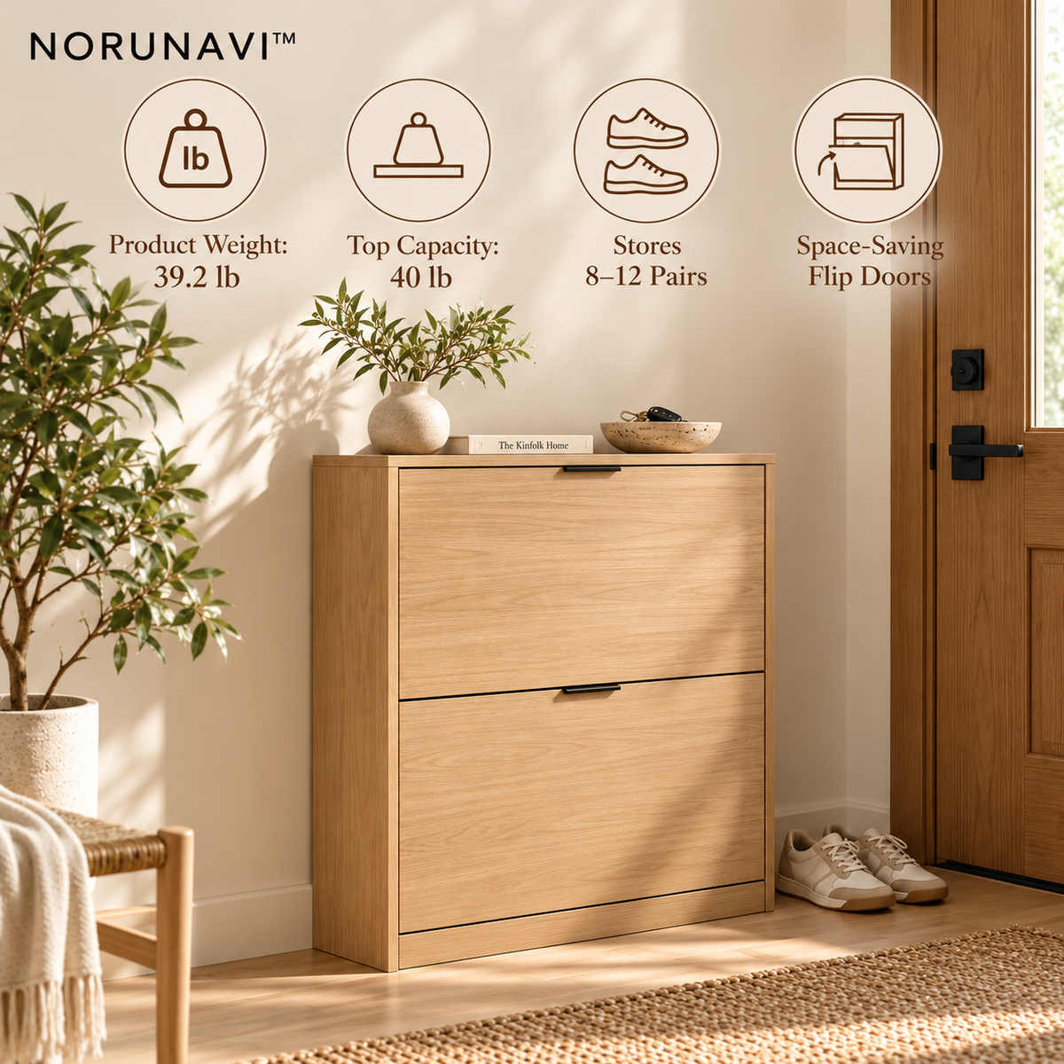 Norunavi™ Axis Flip Door Shoe Cabinet