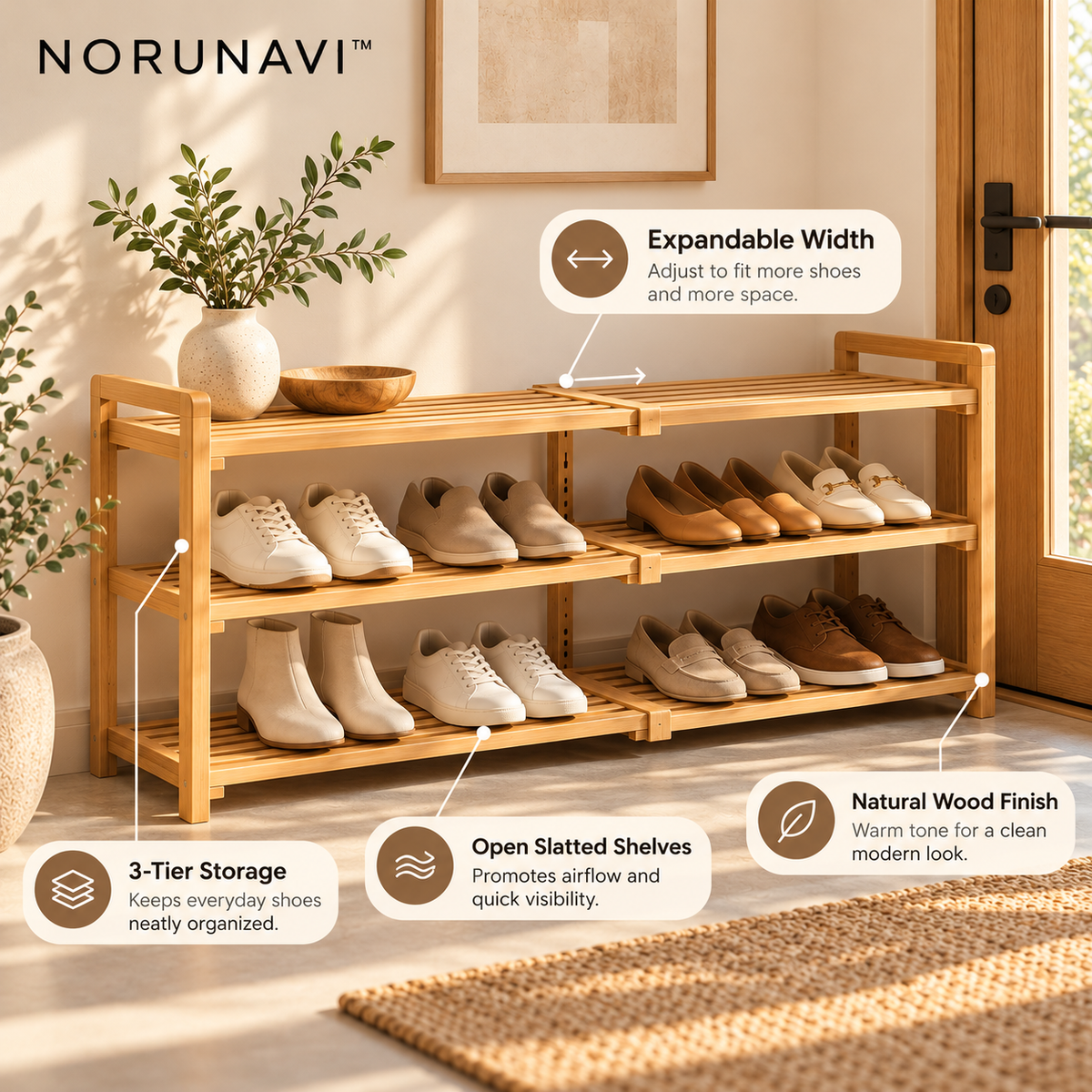 Norunavi™ Cove Expandable Shoe Organizer