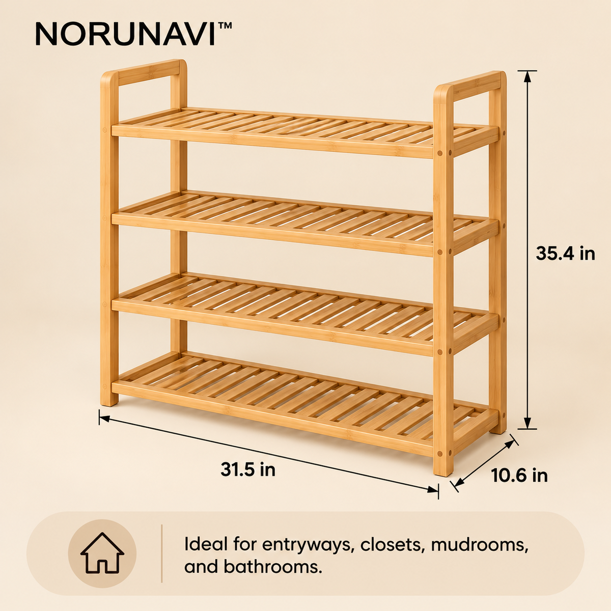 Norunavi™ Terra Bamboo Shoe Shelf