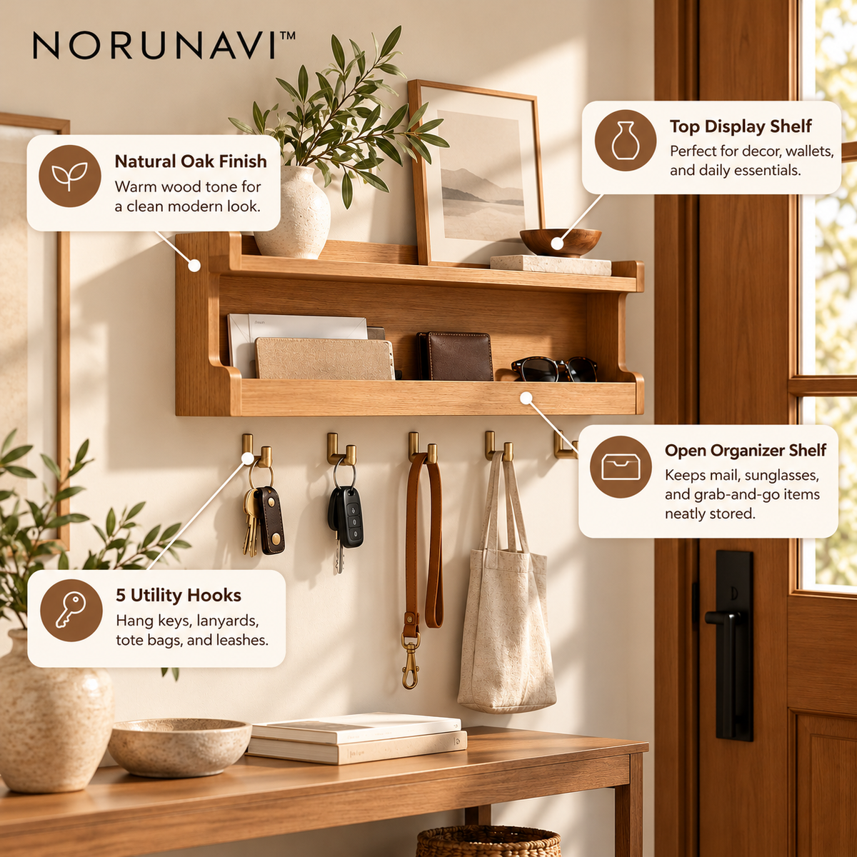 Norunavi™ Aura Entryway Organizer Shelf