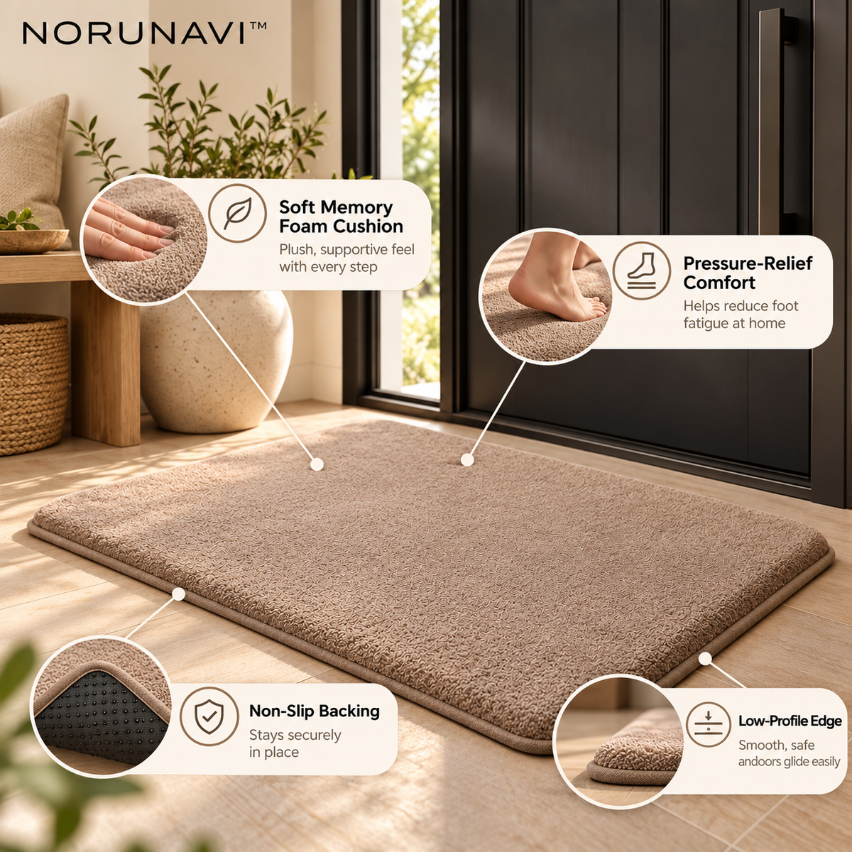 Norunavi™ CozyStep Memory Foam Door Mat