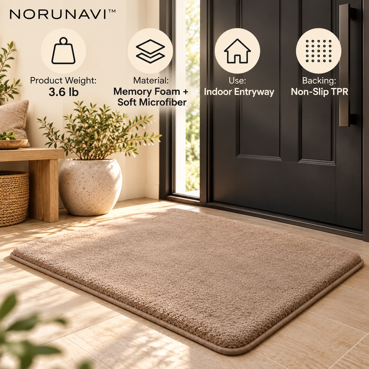 Norunavi™ CozyStep Memory Foam Door Mat